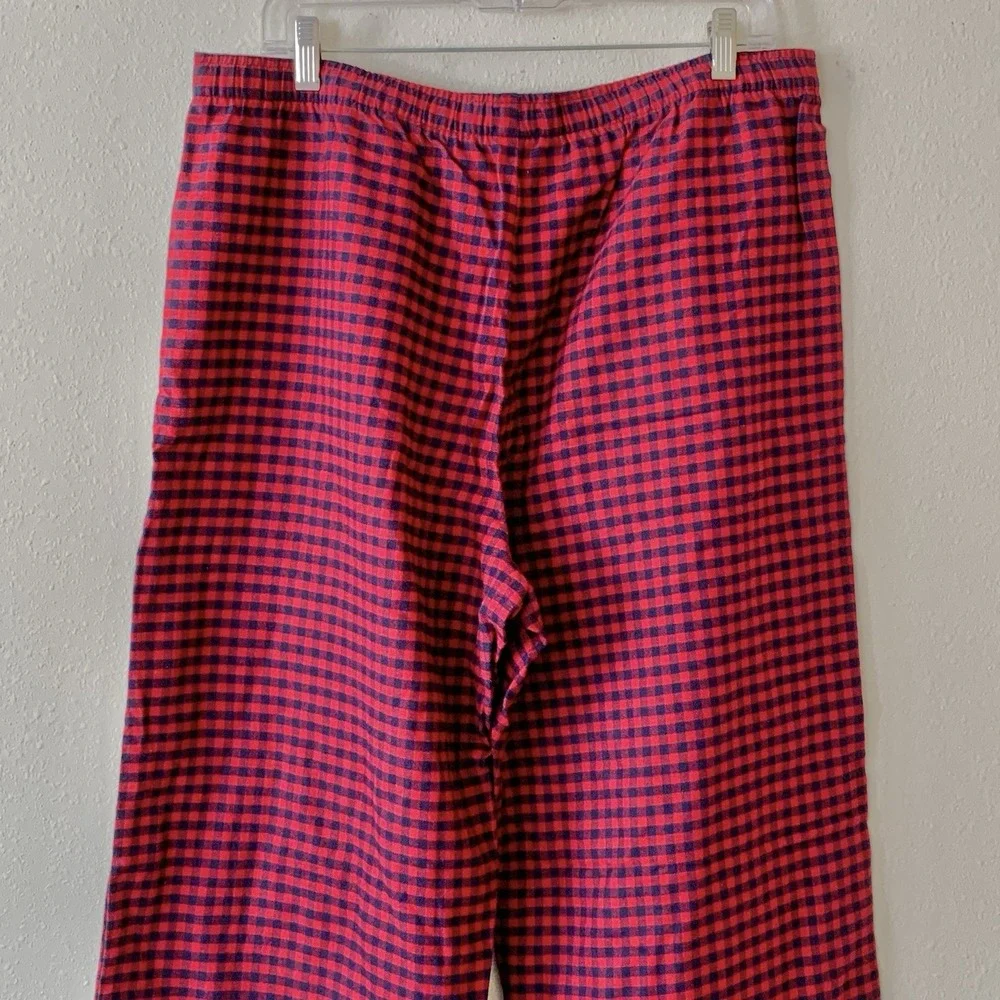 NEW Gap Body Womens Cotton Flannel Pajama Pants Red Blue Check Loungewear Large